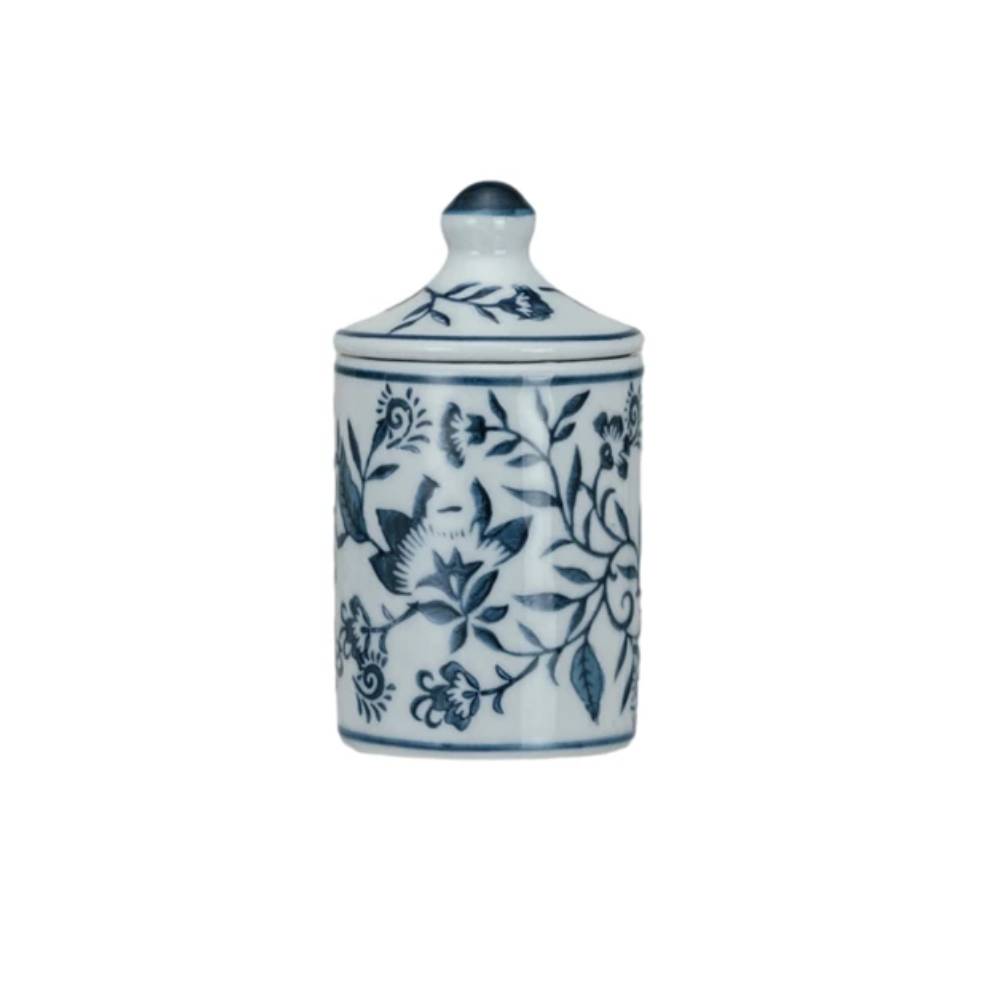 Hand-Painted Stoneware Floral Spice Jar HOME & GIFTS - Tabletop + Kitchen - Kitchen Decor Creative Co-Op   