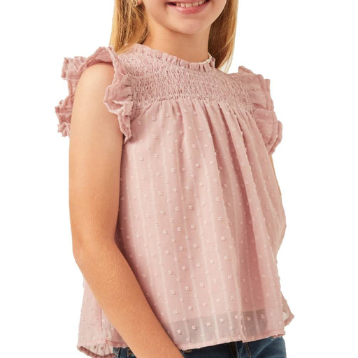 Hayden Girl's Smocked Swiss Dot Blouse KIDS - Girls - Clothing - Tops - Sleeveless Tops Hayden Los Angeles   