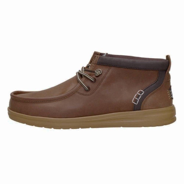 Hey Dude Wally Mid GripR Leather - Robe Brown/Mole Brown