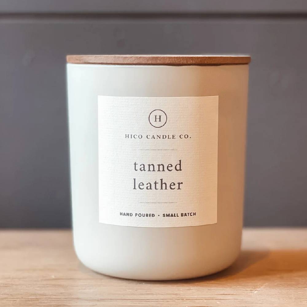 Hico Candle Co. Tanned Leather Candle - 12 oz HOME & GIFTS - Home Decor - Candles + Diffusers Hico Candle Co.   