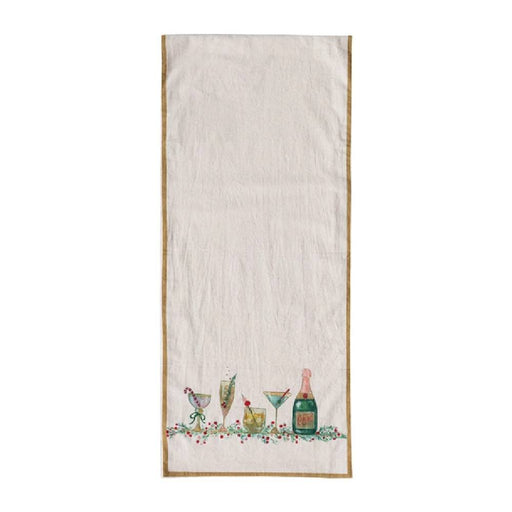 Holiday Cocktails Cotton Table Runner HOME & GIFTS - Home Decor - Seasonal Decor Creative Co-Op