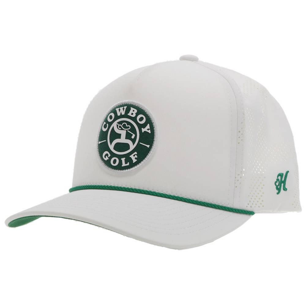 Hooey "Cowboy Golf" White Trucker Cap HATS - BASEBALL CAPS Hooey   