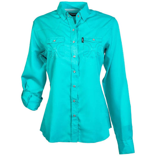 Hooey Women's "Sol" Shirt - Blue Curaco WOMEN - Clothing - Tops - Long Sleeved Hooey   