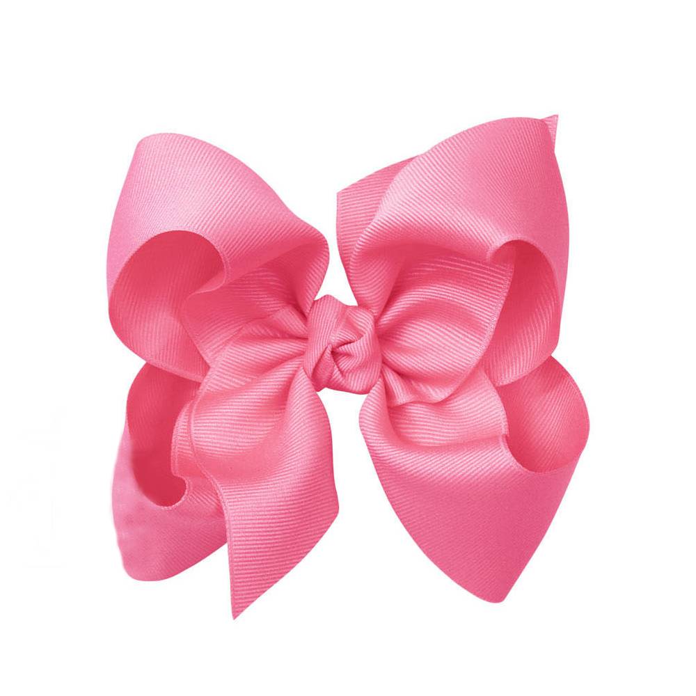 Signature Grosgrain Bow on Clip - 5.5" Hot Pink KIDS - Girls - Accessories Beyond Creations LLC   