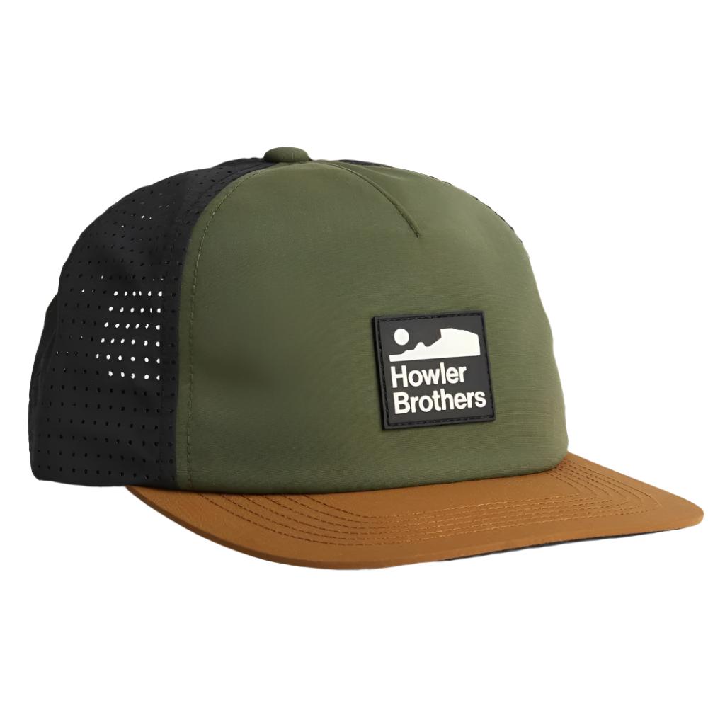 Howler Brothers Aperture Tech Strapback Hat Army Brown Black