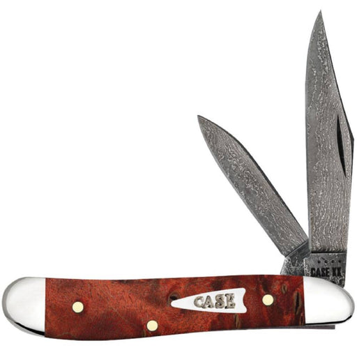 Case Red Orange Maple Burl Wood Smooth Peanut Knives W.R. Case   