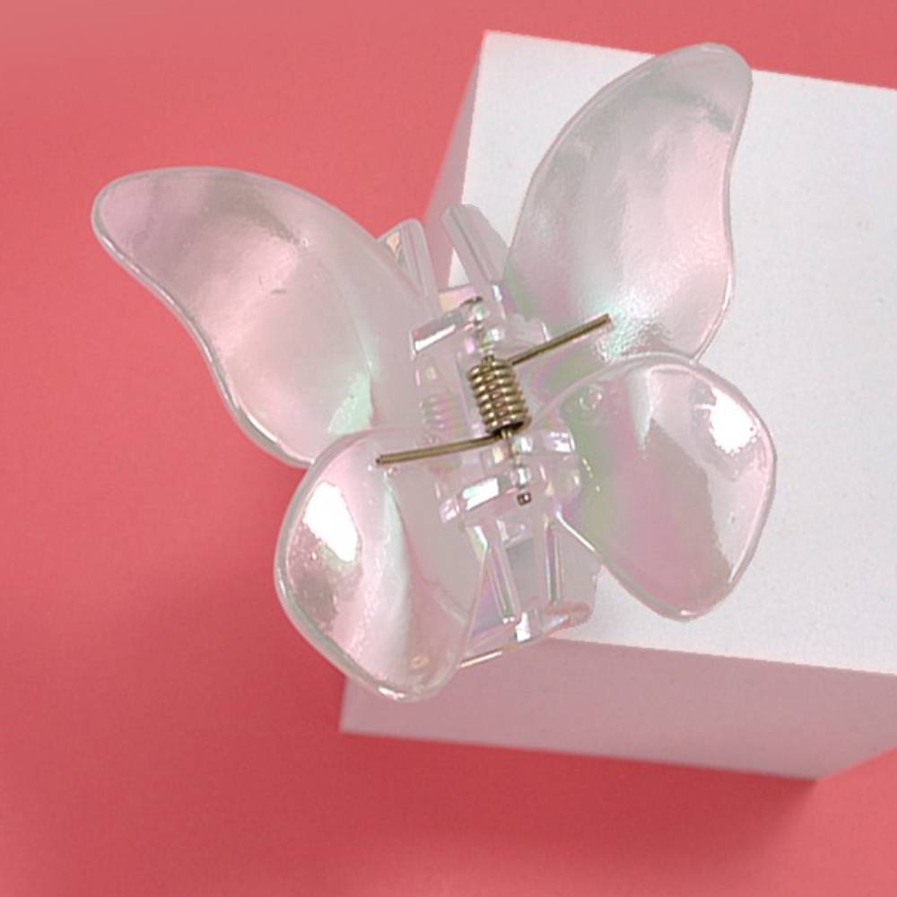 Iridescent Butterfly Hair Claw Clip - White WOMEN - Accessories - Hair Accessories Wall To Wall   