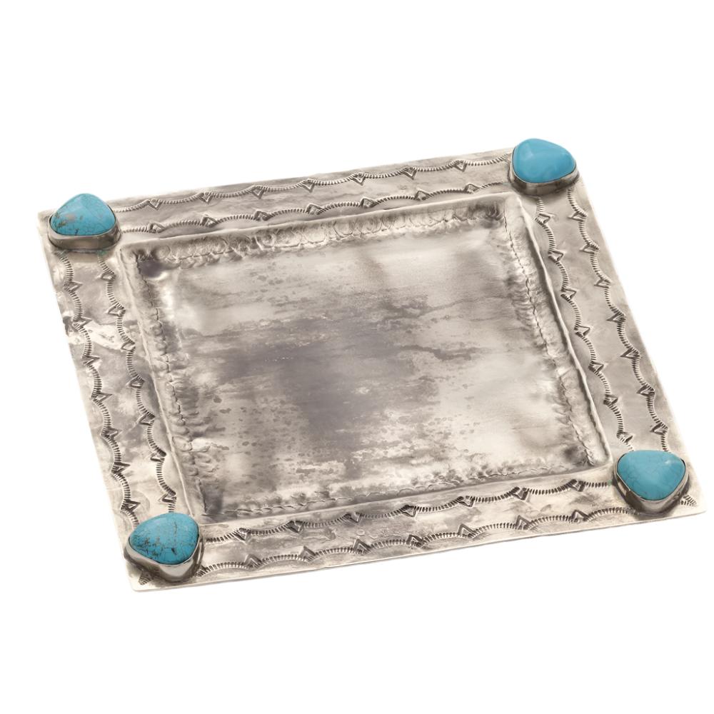 J. Alexander Square Silver Tray HOME & GIFTS - Home Decor - Decorative Accents J. Alexander Rustic Silver   