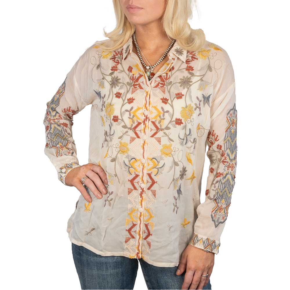 Johnny Was Girly Embroidered Blouse - Teskeys