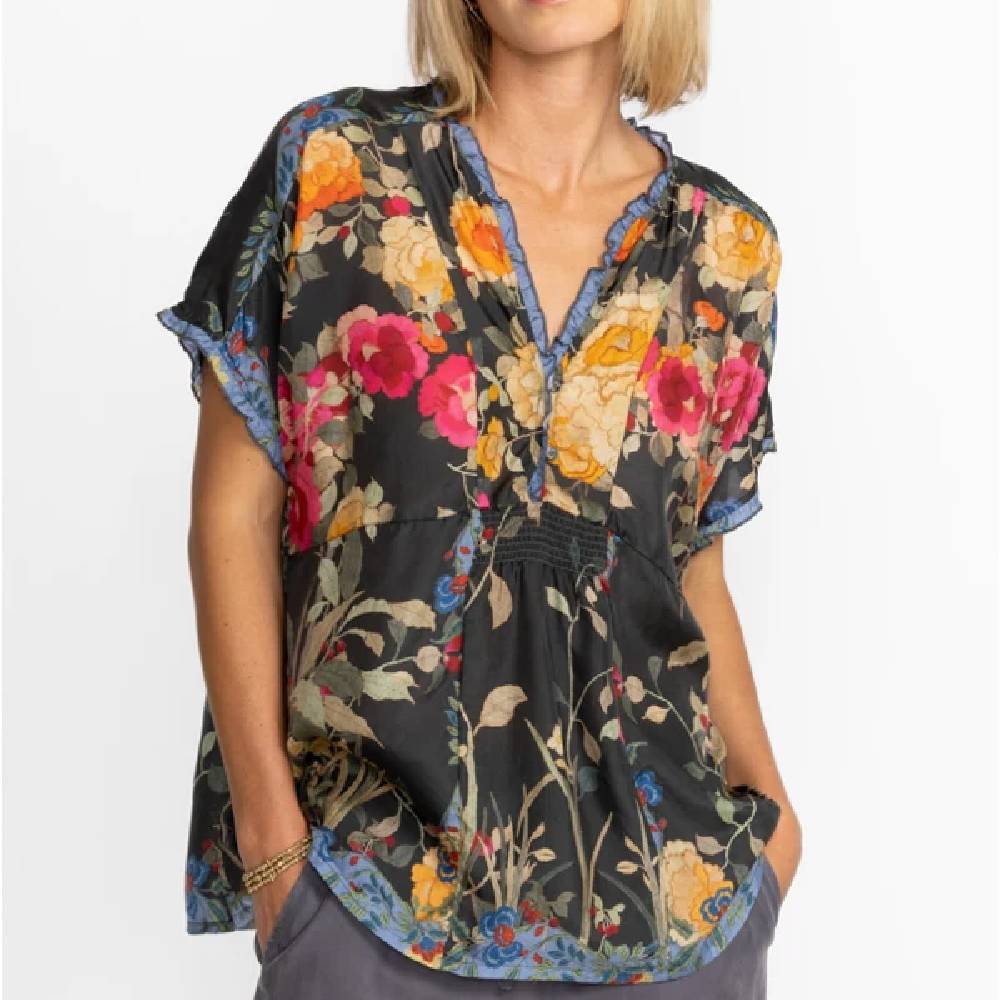 Johnny Was Graceful Galavant V-Neck Blouse WOMEN - Clothing - Tops - Short Sleeved Johnny Was Collection   