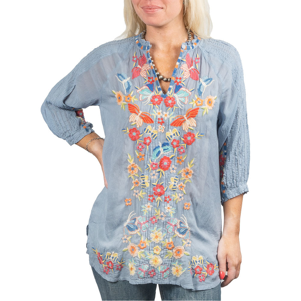 送料無料 通販 ファッション Was Johnny Leona Teskeys - Tunic Embroidered アイドルグッズ