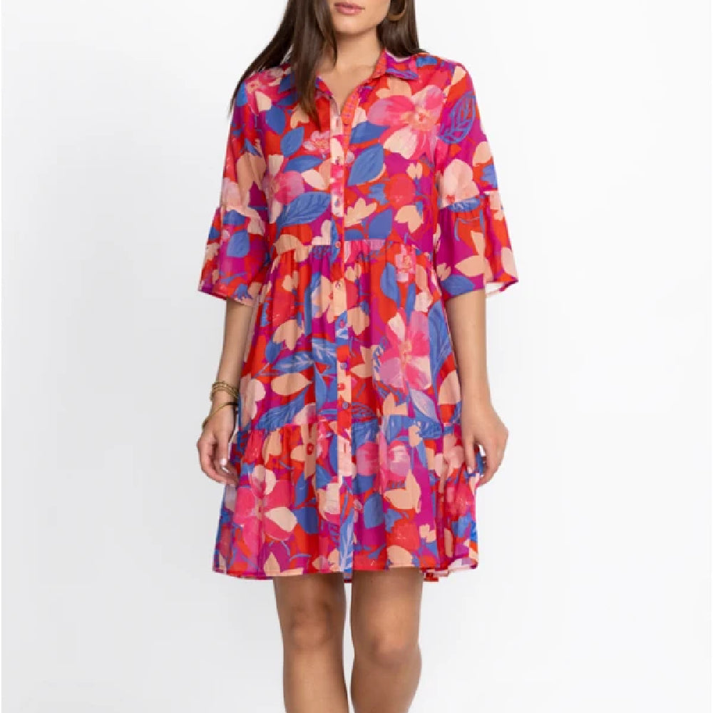 Johnny Was Giverney Gardens Ruffle Sleeve Dress WOMEN - Clothing - Dresses Johnny Was Collection   