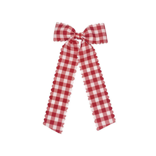 Kids Scallop Gingham Long Tail Bow KIDS - Accessories - Hair Accessories Bows Arts