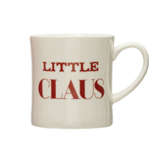 "Little Claus" White Mug - 8oz - FINAL SALE HOME & GIFTS - Tabletop + Kitchen - Drinkware + Glassware Creative Co-Op   