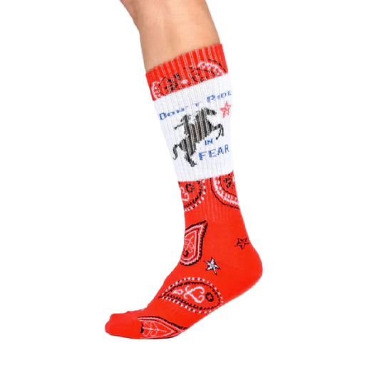 Lucky Chuck Don't Ride in Fear Crew Socks WOMEN - Clothing - Intimates & Hosiery Lucky Chuck   