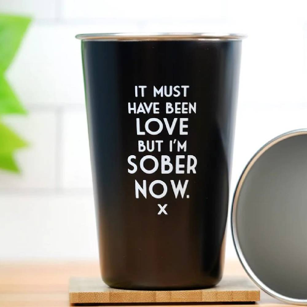 "But I'm Sober Now" Misheard Lyrics Pint Glass HOME & GIFTS - Tabletop + Kitchen - Drinkware + Glassware Meriwether   