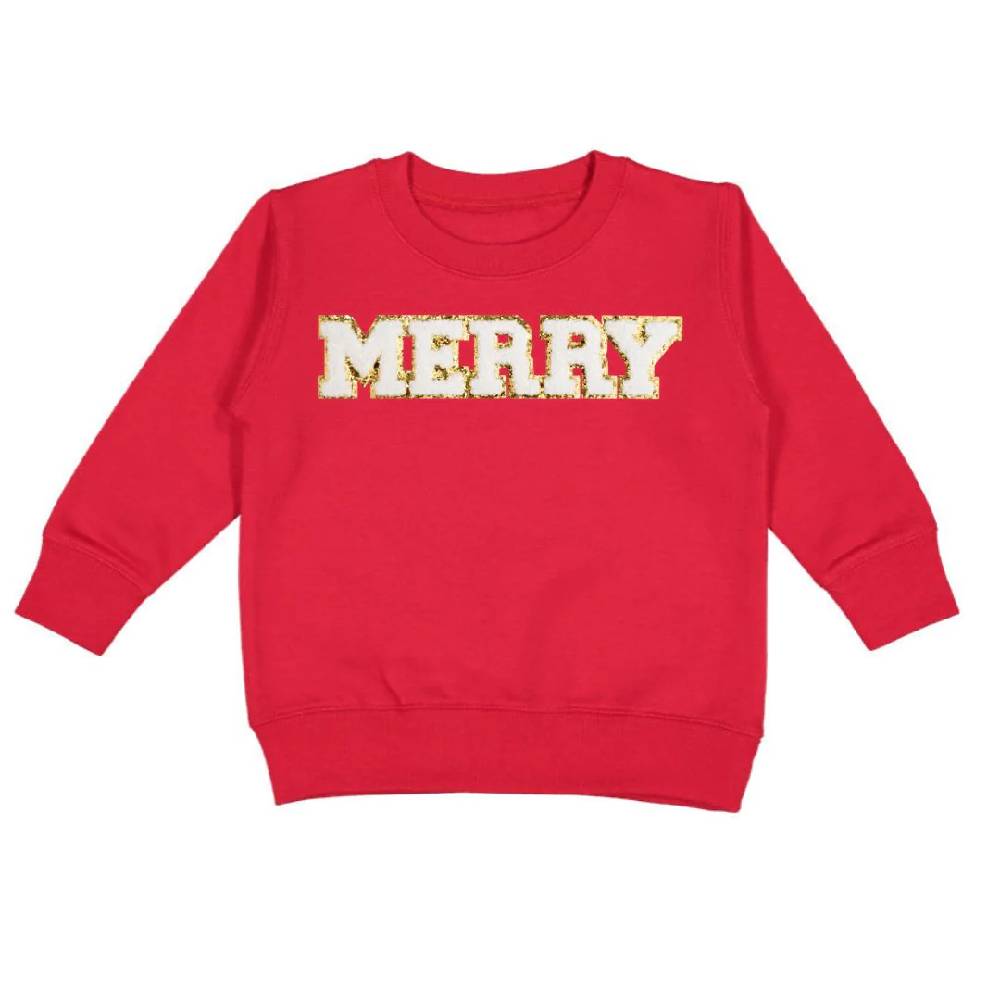Girl's Merry Patch Christmas Crewneck Sweatshirt KIDS - Baby - Baby Girl Clothing Sweet Wink   