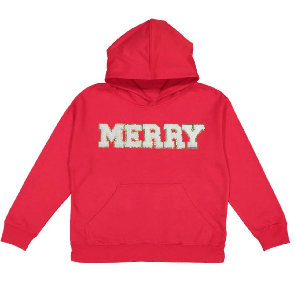 Girl's Merry Patch Christmas Hoody KIDS - Girls - Clothing - Sweatshirts & Hoodies Sweet Wink   