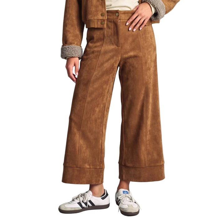 Women's Suede Wide Leg Pant WOMEN - Clothing - Pants & Leggings Miou Muse