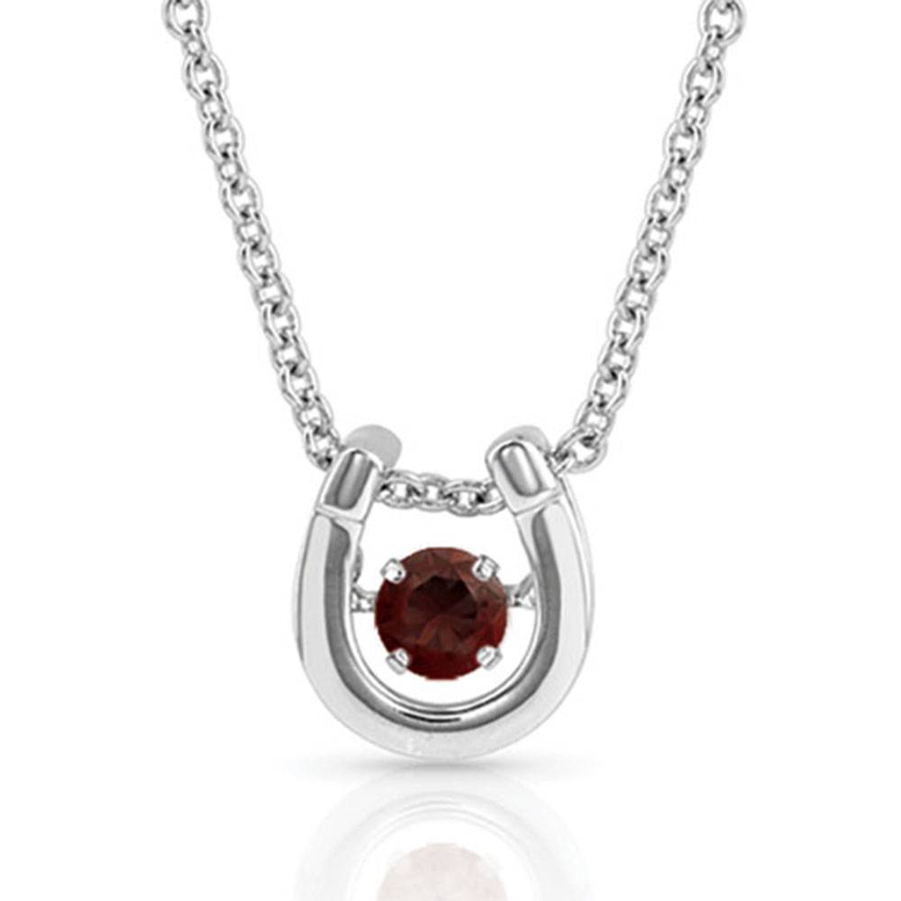 Montana Silversmith Dancing Birthstones Horseshoe Necklace - January WOMEN - Accessories - Jewelry - Necklaces Montana Silversmiths