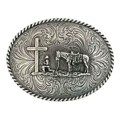 Montana Silversmiths Christian Cowboy Attitude Belt Buckle ACCESSORIES - Additional Accessories - Buckles Montana Silversmiths