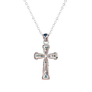 Montana Silversmiths Western Mosaic Cross Necklace WOMEN - Accessories - Jewelry - Necklaces Montana Silversmiths   