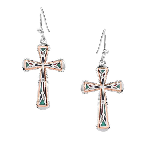 Montana Silvesmiths Western Mosaic Cross Earrings WOMEN - Accessories - Jewelry - Earrings Montana Silversmiths   