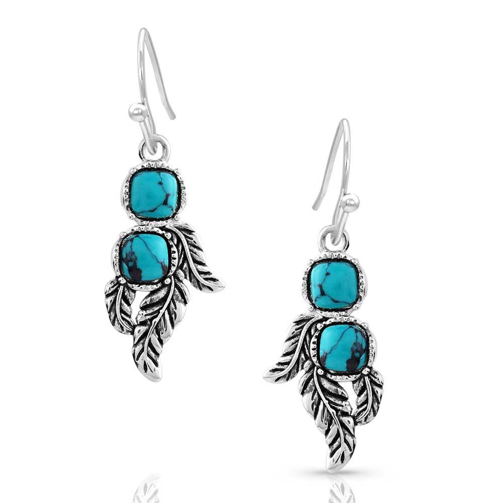 Montana Silversmiths Whispering Winds Feather Turquoise Earrings WOMEN - Accessories - Jewelry - Earrings Montana Silversmiths   