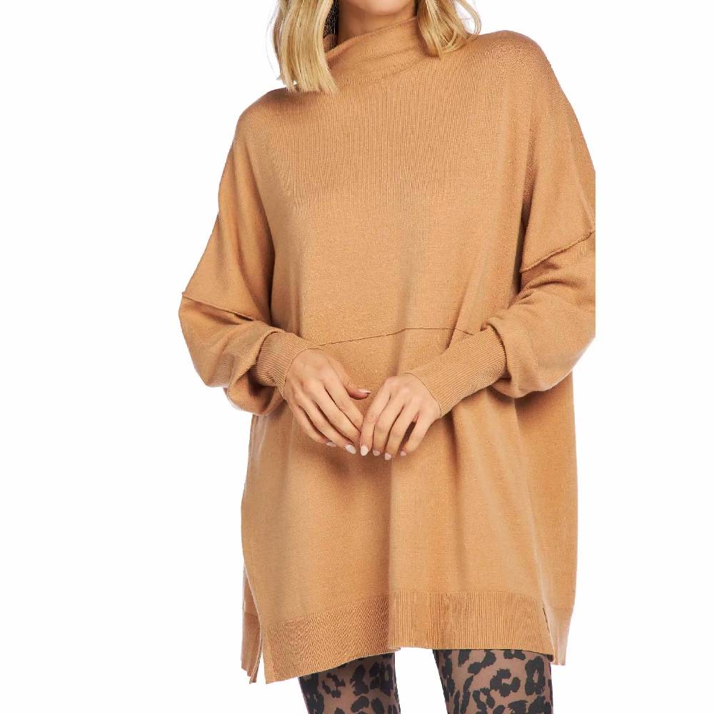 Mud Pie Rivers Mockneck Sweater - Tan - Teskeys