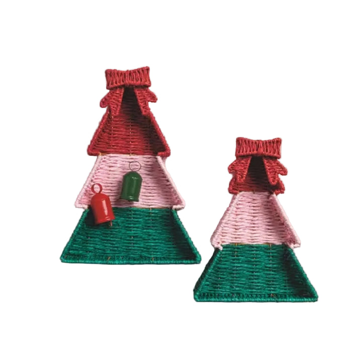 Mud Pie Woven Tree Tray Set