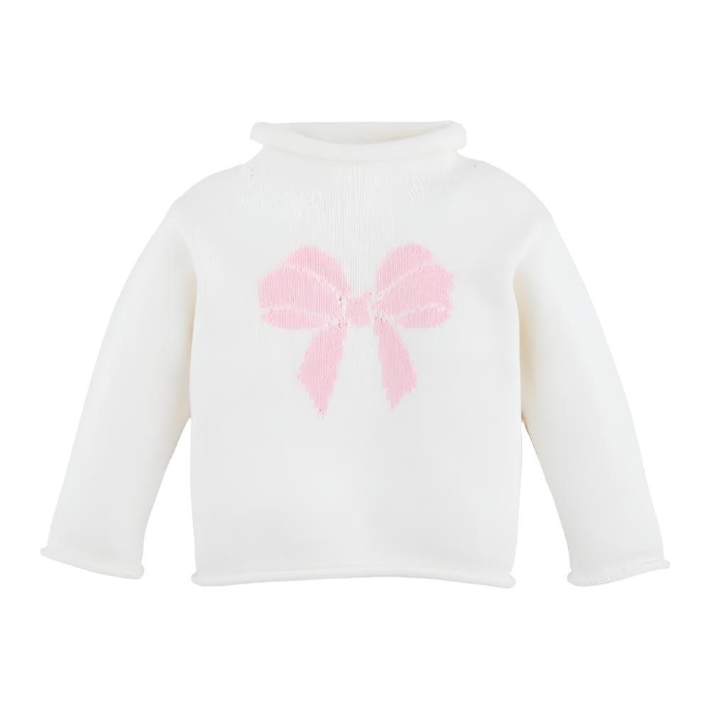 Mud Pie Toddler Pink Bow Knit Rolled Neck Sweater KIDS - Baby - Baby Girl Clothing Mud Pie   