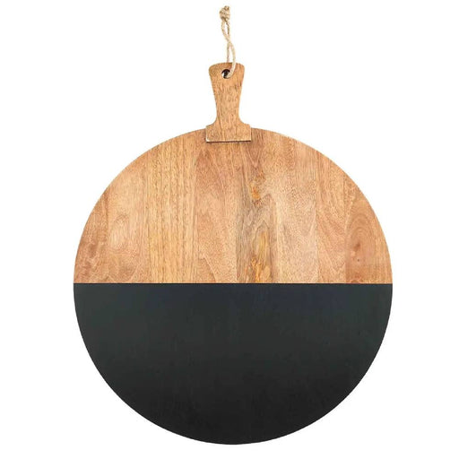Mud Pie Round Black Wood Serving Board HOME & GIFTS - Tabletop + Kitchen - Serveware & Utensils Mud Pie   