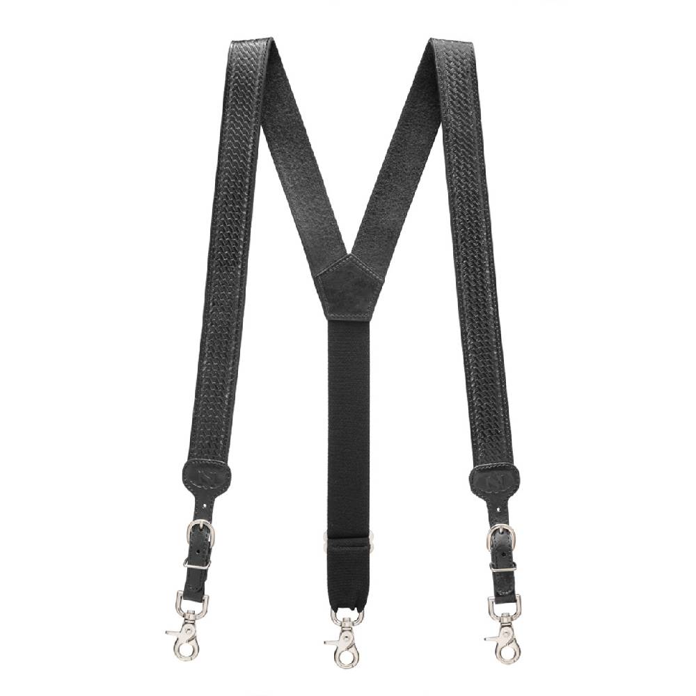 Nocona Basketweave Suspenders - Black — Teskeys