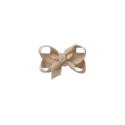 Signature Grosgrain Bow on Clip - 3" Oatmeal KIDS - Accessories Beyond Creations LLC   