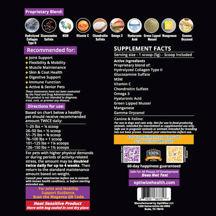 Optiwize Dog and Cat Joint Health Supplement