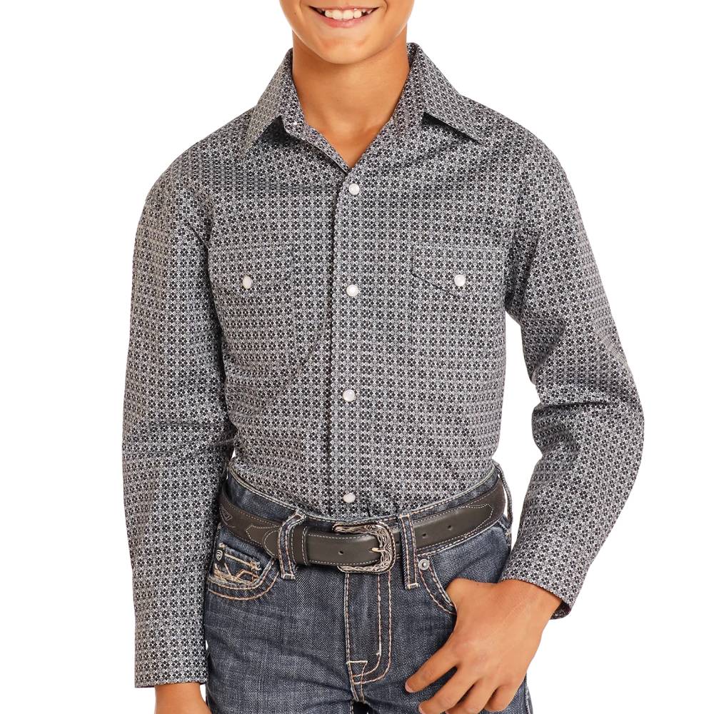 Panhandle Boy's Roughstock Geo Stretch Shirt KIDS - Boys - Clothing - Shirts - Long Sleeve Shirts Panhandle   