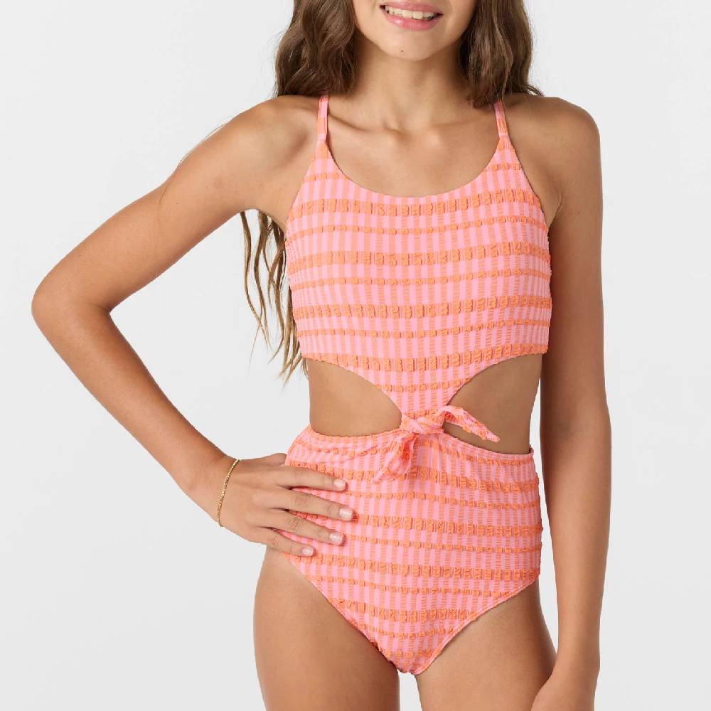 O'Neill Girl's Paradise Plaid Knot Front One Piece Swimsuit KIDS - Girls - Clothing - Surf & Swimwear O'Neill