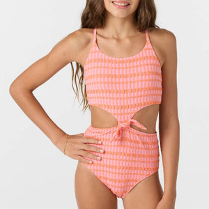 O'Neill Girl's Paradise Plaid Knot Front One Piece Swimsuit KIDS - Girls - Clothing - Surf & Swimwear O'Neill