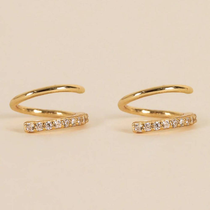 Pave Spiral Earring WOMEN - Accessories - Jewelry - Earrings JaxKelly   