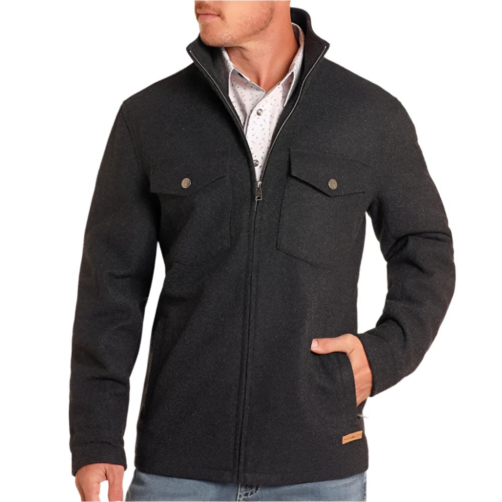 Powder River Men's Solid Heather Wool Coat