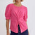 Puff Sleeve Twist Knot Top WOMEN - Clothing - Tops - Short Sleeved Entro   