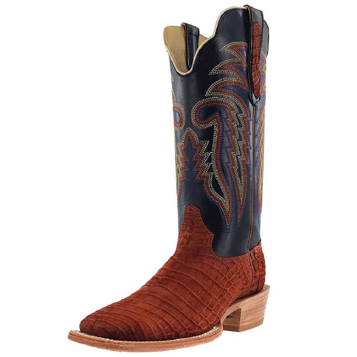 R. Watson Men's Cognac Suede Nile Crocodile Boot - FINAL SALE MEN - Footwear - Exotic Western Boots R Watson   