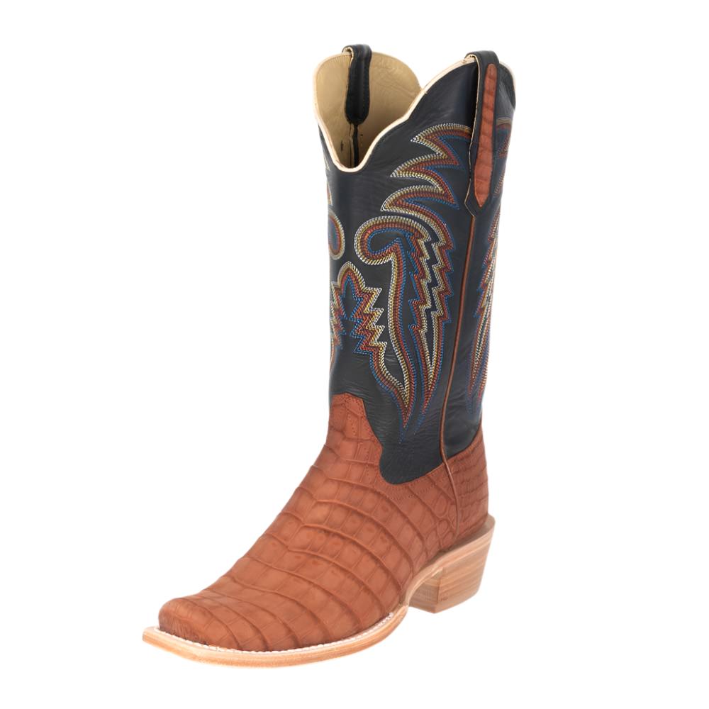 R. Watson Men's Cognac Suede Nile Crocodile Boot - FINAL SALE - Teskeys