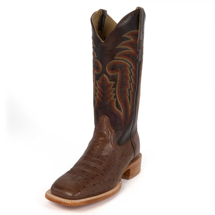 R. Watson Men's Kango Tabac Smooth Ostrich Square Toe Boot