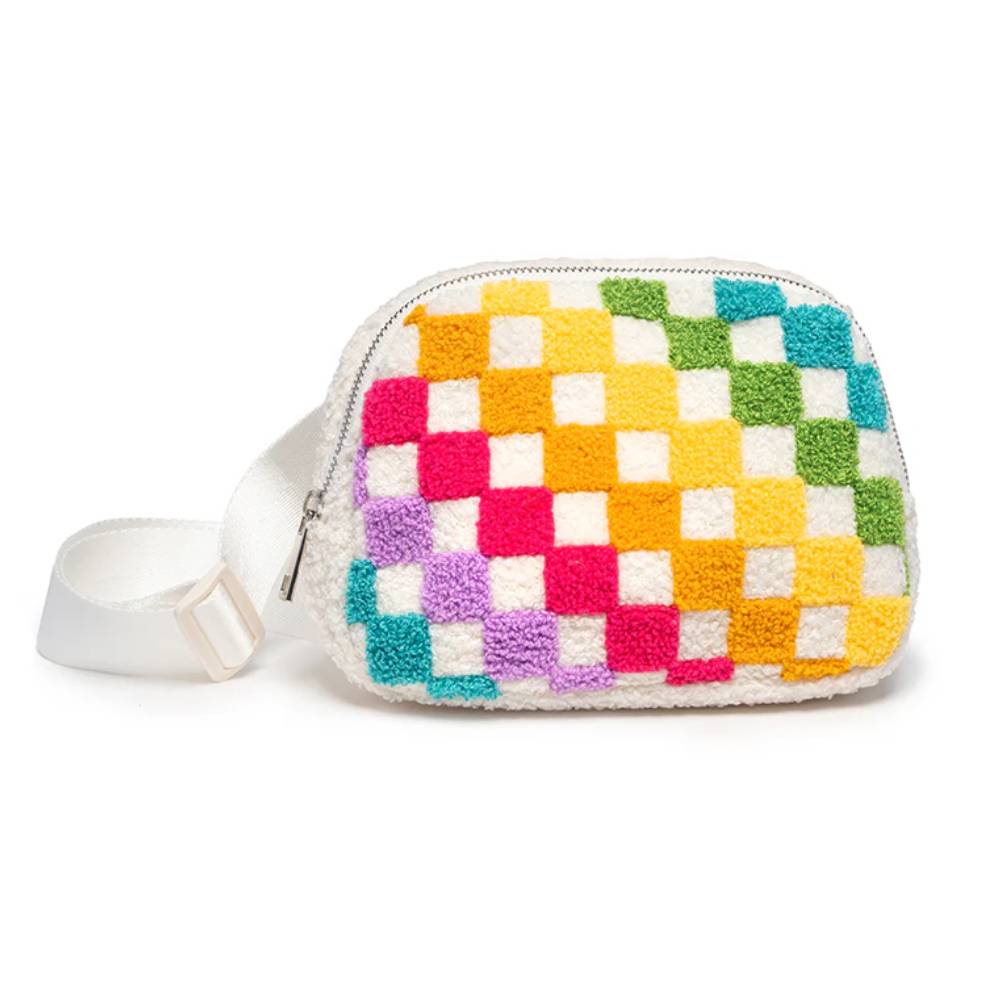 Rainbow Checkered Belt Bag WOMEN - Accessories - Handbags Living Royal   