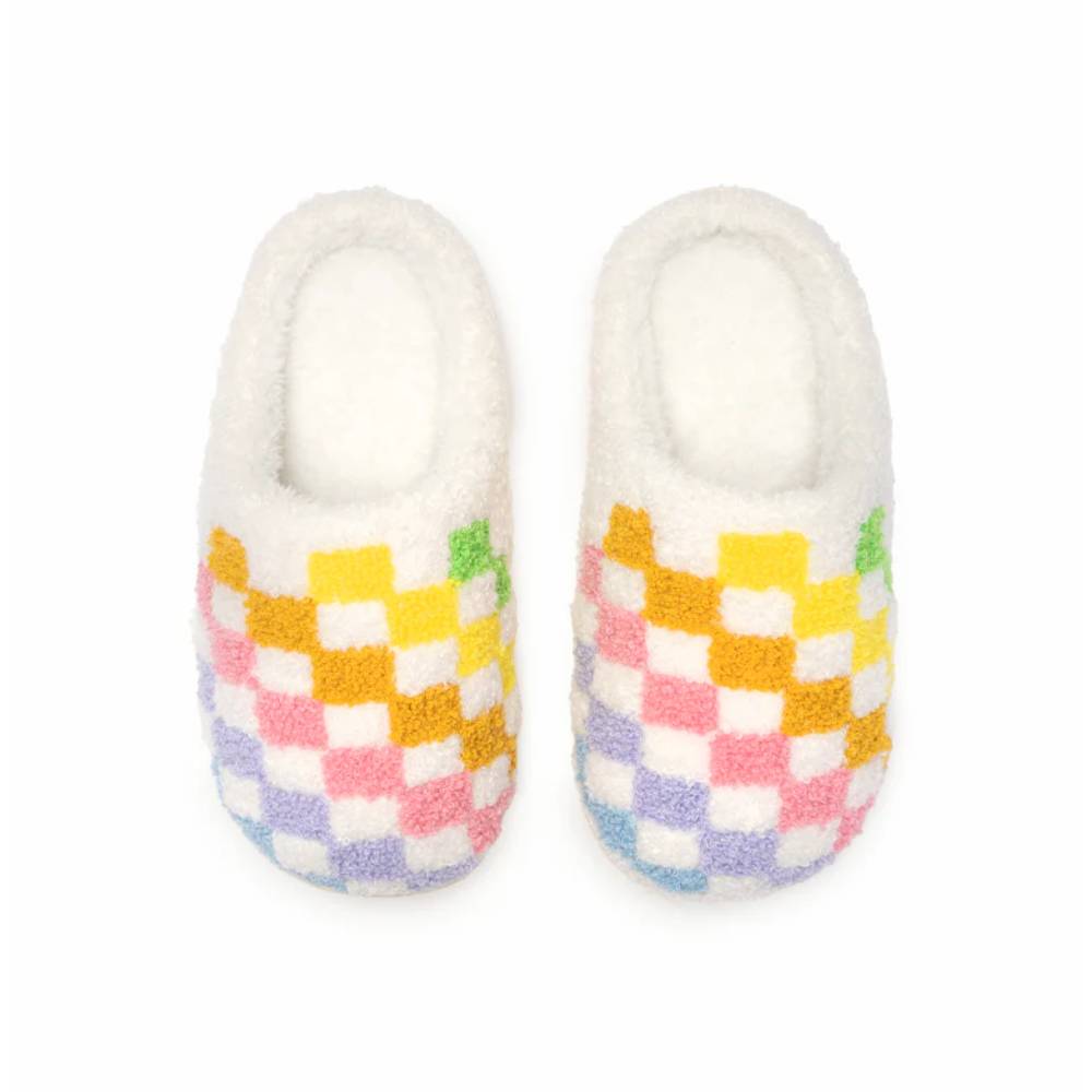 Rainbow Checkered Slippers