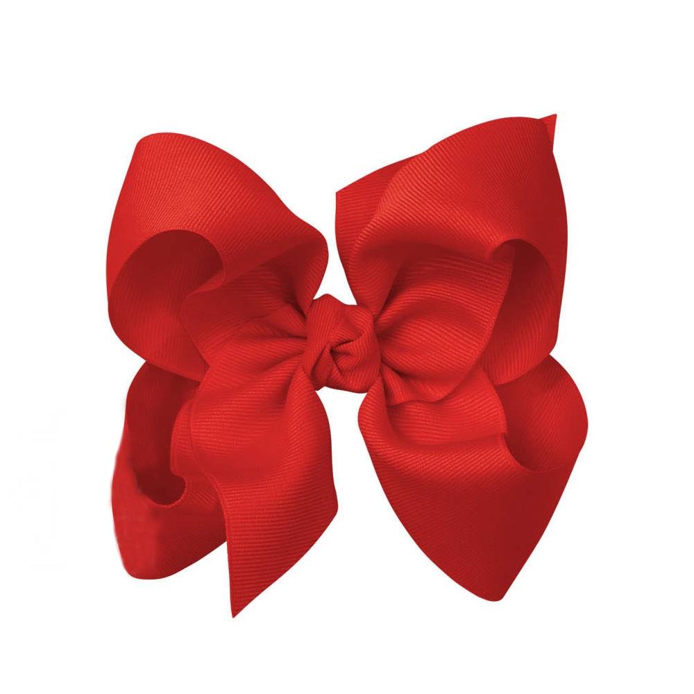 Signature Grosgrain Bow on Clip - 5.5" Red KIDS - Girls - Accessories Beyond Creations LLC   