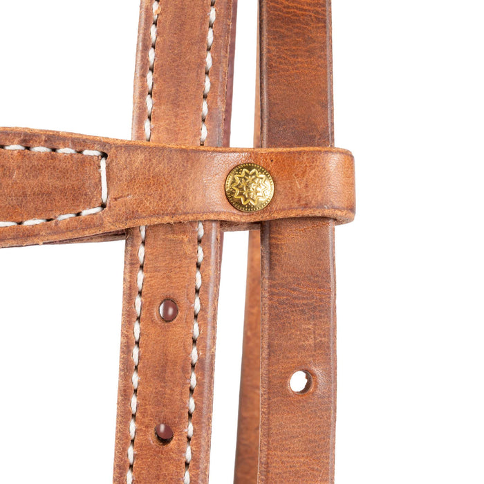 Teskey's Harness Leather Cowboy Headstall Tack - Headstalls Teskey's