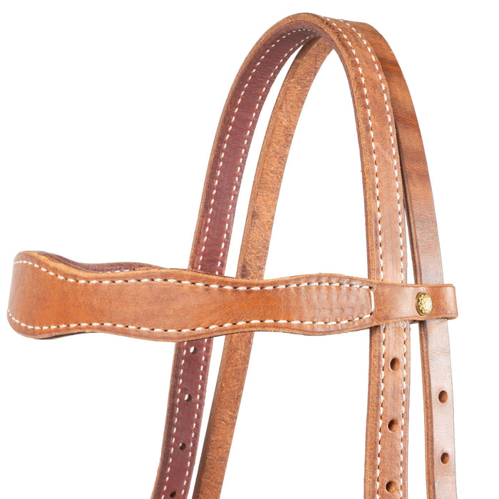 Teskey's Harness Leather Cowboy Headstall Tack - Headstalls Teskey's