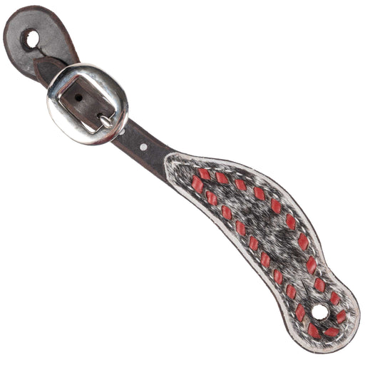 Teskey's Youth Cowhide Buckstitch Spur Straps Tack - Spur Straps Teskey's